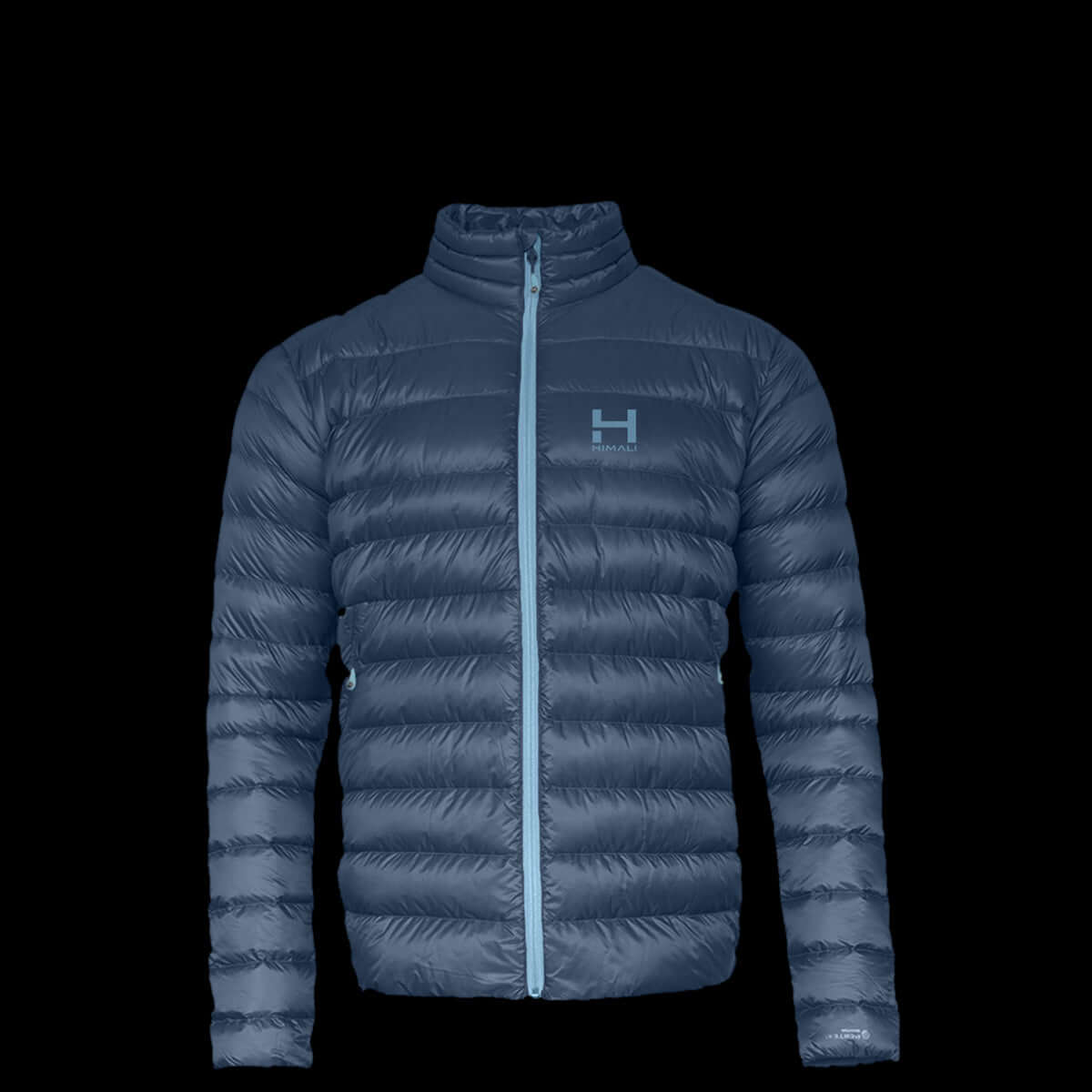 a product photo of the mens non-hooded accelerator down jacket in colorway DEEP SPACE with 850 fill power RDS certified HyperDry down jacket