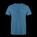 product photo of the mens pursuit short sleeve tech tee in colorway MINDFUL BLUE with a small HIMALI logo on the left chest