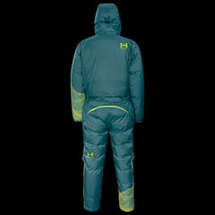 a product photo of the back of the HIMALI 8000m down suit made for 8000 meter peak expeditions