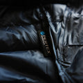 close up detail photo of the Pertex fabic because the HIMALI accelerator down jacket is made with flourocarbon free Pertex Quantum 20 Denier fabric