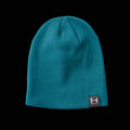 a close up product photo of the HIMALI Backcountry Beanie in colorway Electric Teal