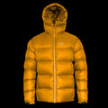 a product photo of the mens hooded altitude down parka in colorway Golden Hour with 850 fill power RDS certified HyperDry down jacket