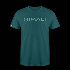 product photo of the mens pursuit short sleeve tech tee in colorway DARK TEAL with a large HIMALI logo written across the center chest