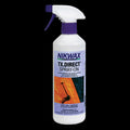 A product photo for the high performance spray on waterproofer NIKWAX TX Direct Spray On for adding Durable Water Repellency to wet weather gear