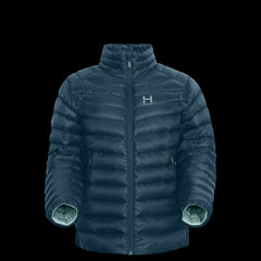 Product photo of the womens NONhooded Peak 7 down jacket in colorway DEEP LAKE with 700 fill power RDS certified HyperDry down jacket