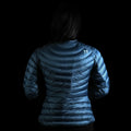 A fit photo of a person wearing the hooded peak 7 down jacket