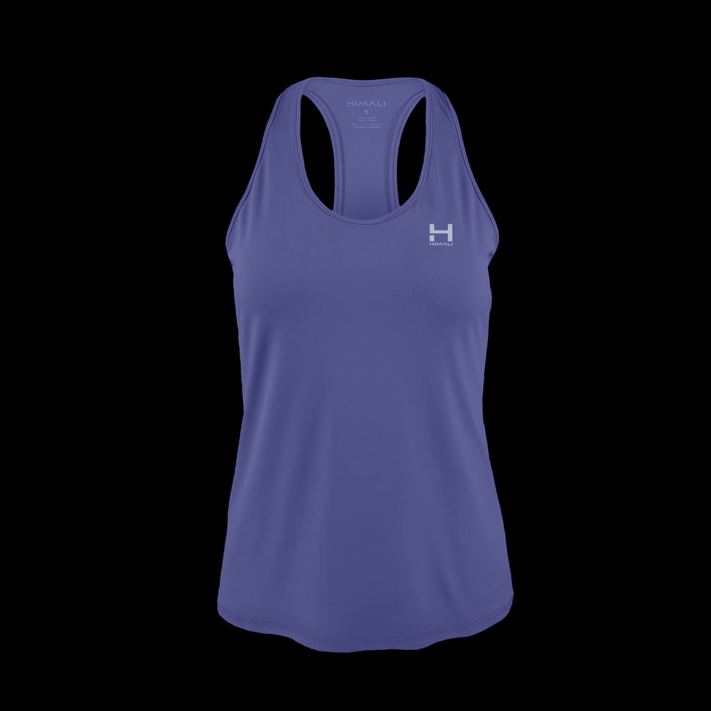 product photo of the Women's pursuit tech tank in colorway Frozen Blue with a small HIMALI logo on the left chest