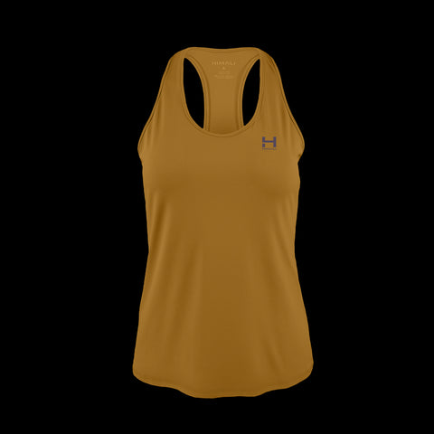 product photo of the Women's pursuit tech tank in colorway Saturn with a small HIMALI logo on the left chest