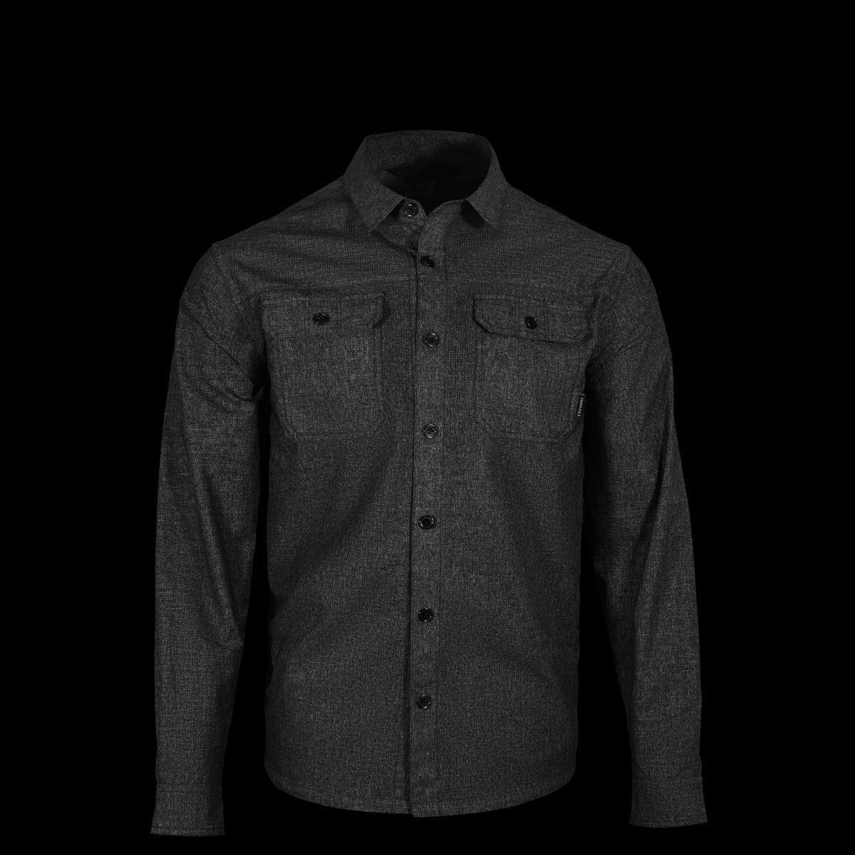 a product image of the mens jetsetter button down in colorway CHARCOAL