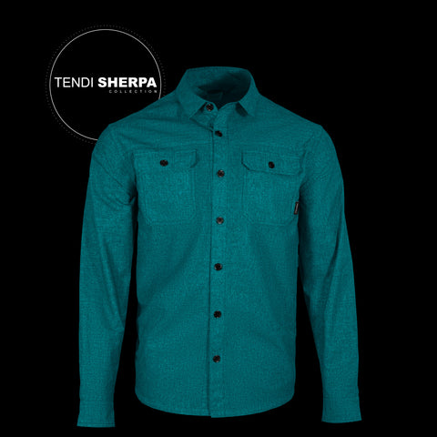 a product image of the mens jetsetter button down in colorway ELECTRIC TEAL