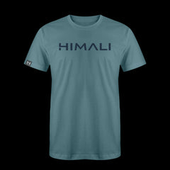 product photo of the mens pursuit short sleeve tech tee in colorway ICEMELT with a large HIMALI logo written across the center chest