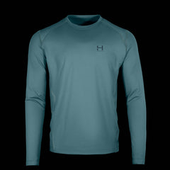 product photo of the mens pursuit long sleeve tech tee in colorway ICEMELT with a small HIMALI logo on the left chest