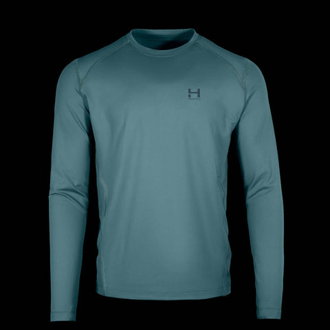 product photo of the mens pursuit long sleeve tech tee in colorway ICEMELT with a small HIMALI logo on the left chest