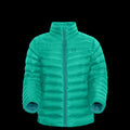 Product photo of the womens NONhooded Peak 7 down jacket in colorway ARCTIC MINT with 700 fill power RDS certified HyperDry down jacket